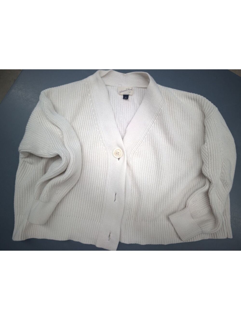 Universal Thread Women's White Cotton Ribbed Cardigan XL